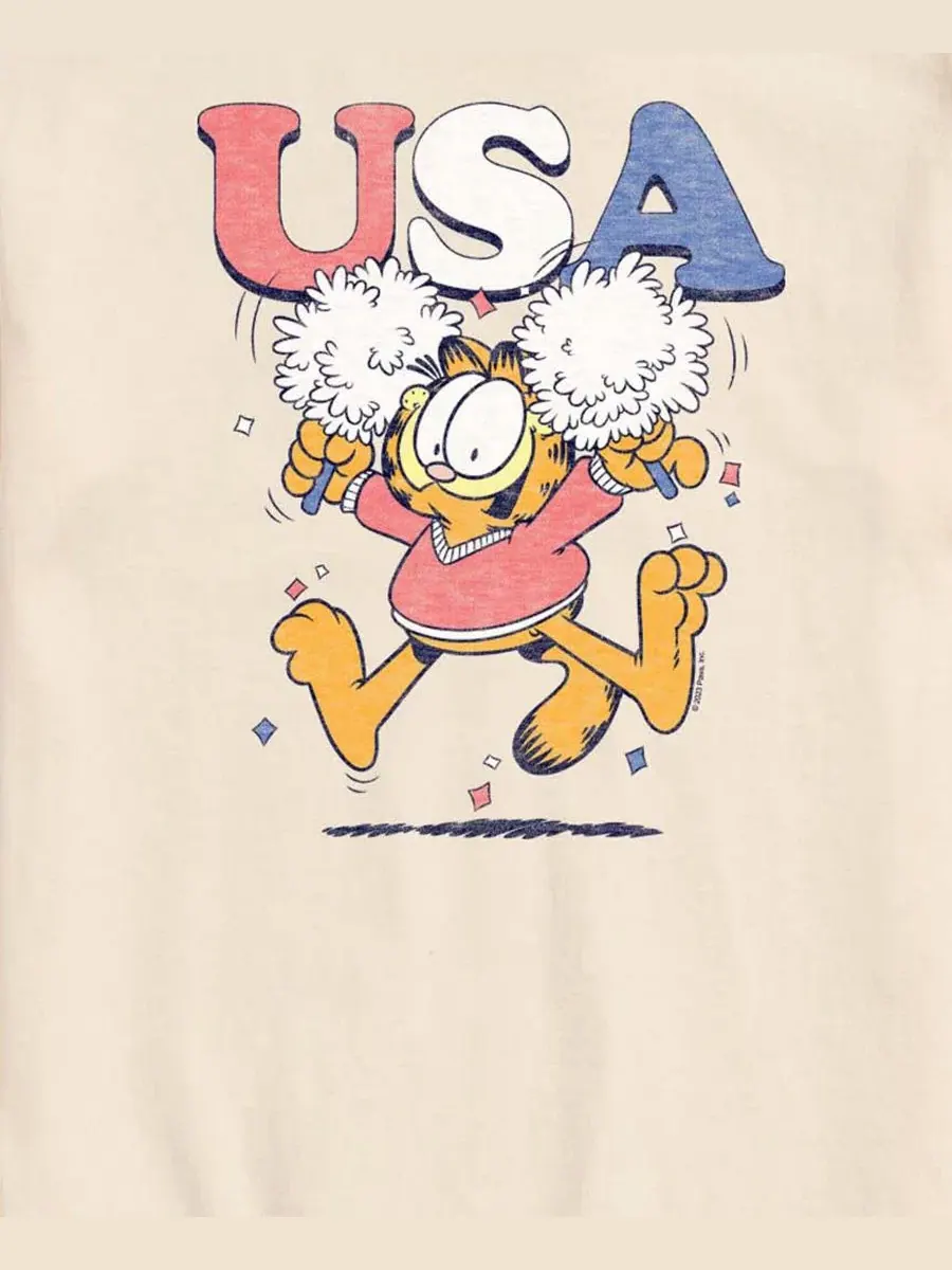 Футболка с длинным рукавом с принтом Garfield USA Cheer AIRWAVES — изображение 3 из 3, бежевый
