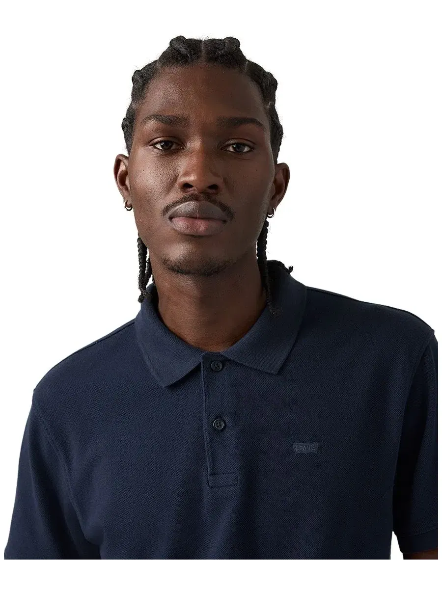 Мужская классическая футболка-поло с коротким рукавом Levi's — изображение 3 из 4, темно-синий