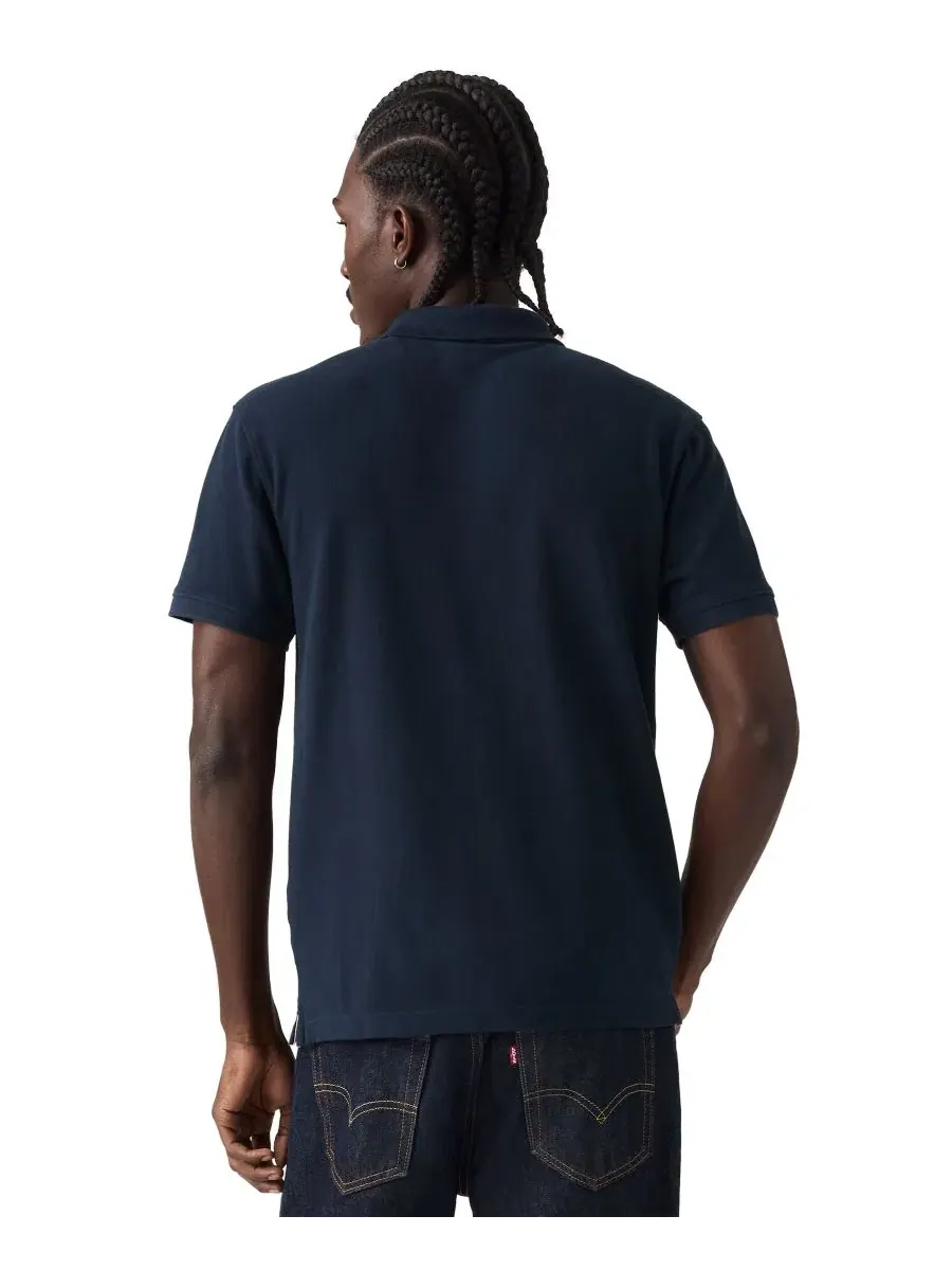 Мужская классическая футболка-поло с коротким рукавом Levi's — изображение 4 из 4, темно-синий