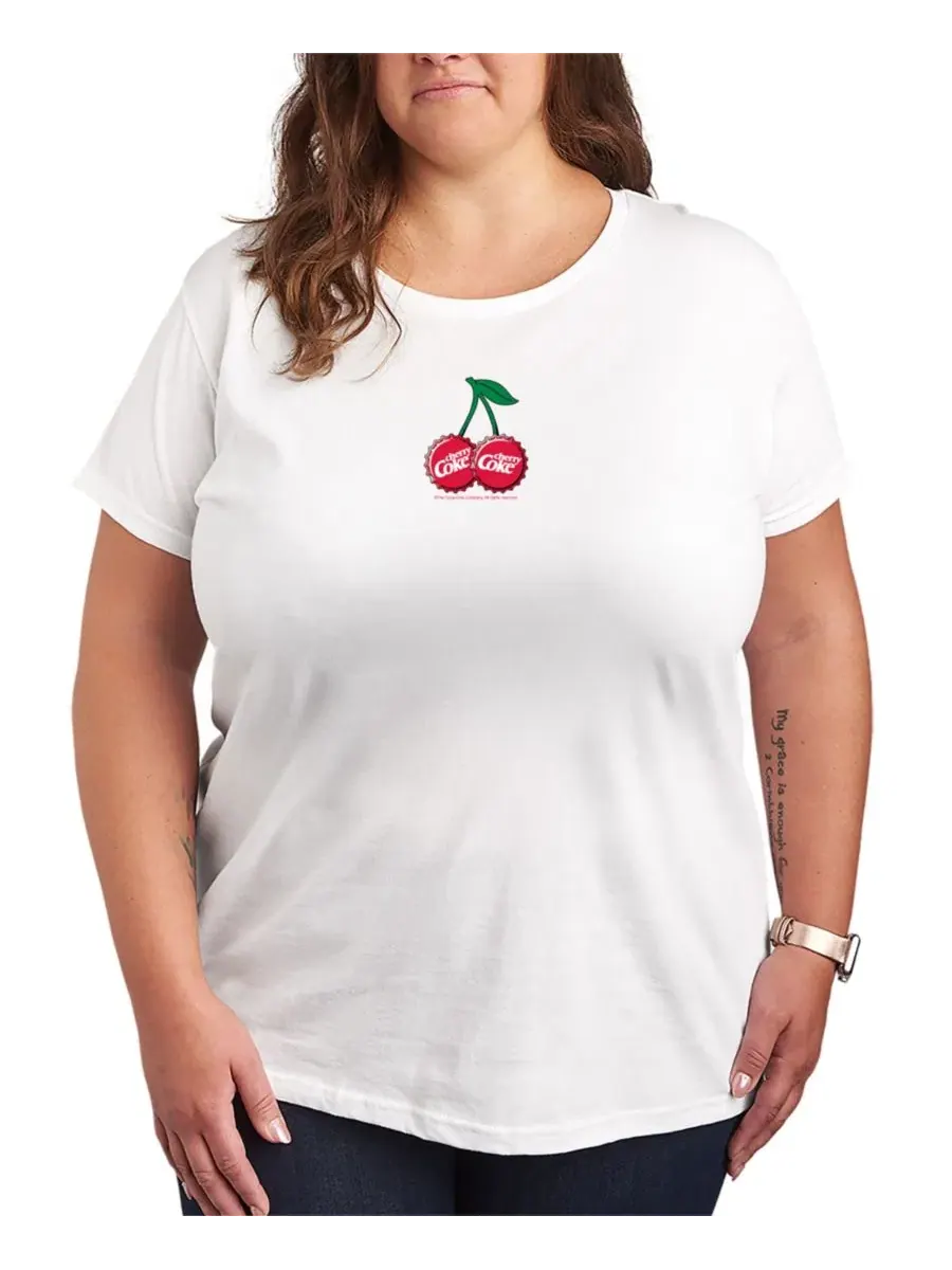 Футболка с принтом Cherry Coke Bottle Cap Hybrid Apparel — изображение 1 из 3, белый