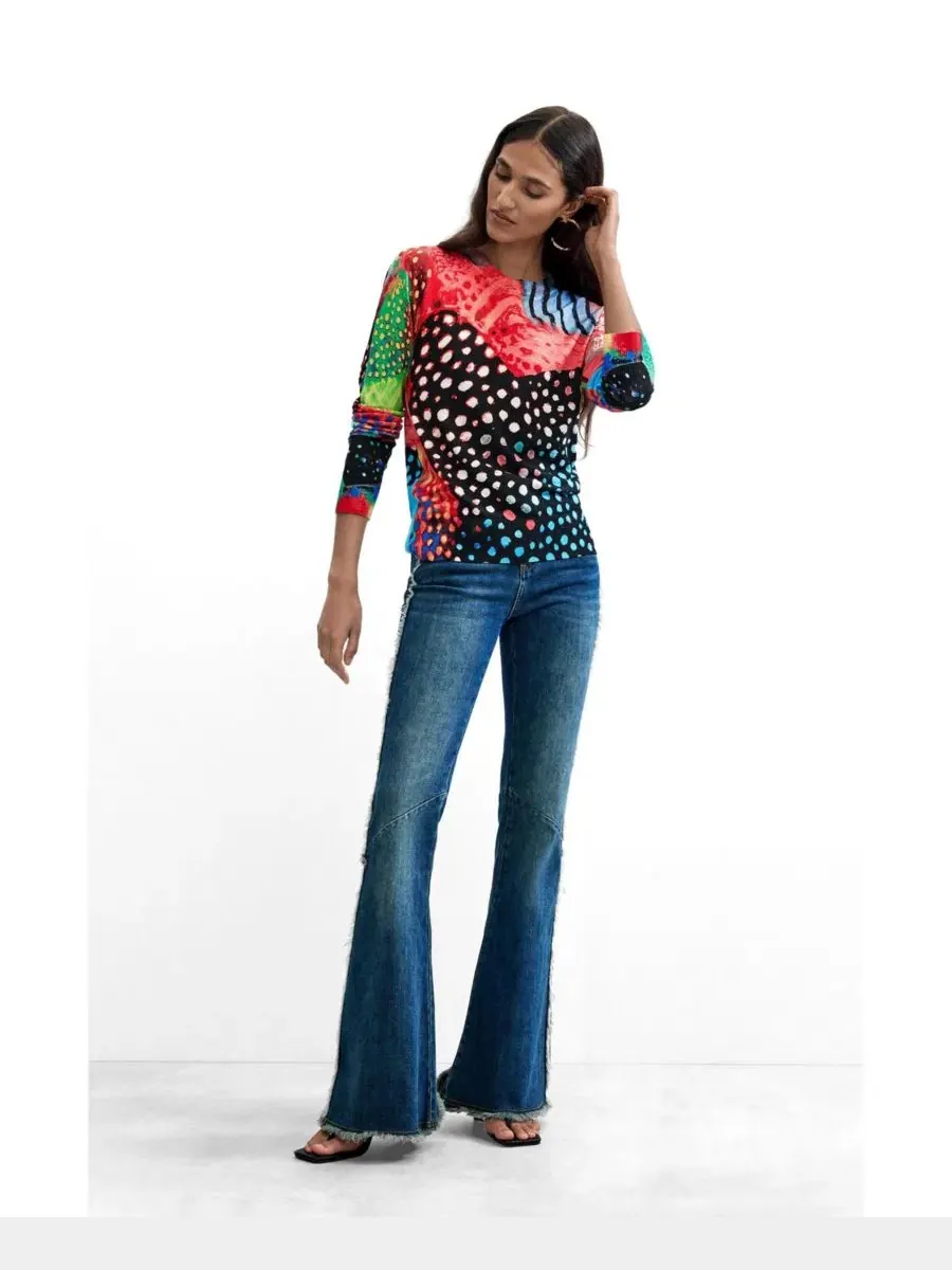 Свитер с мультиколор принтом Desigual — изображение 2 из 5, черный