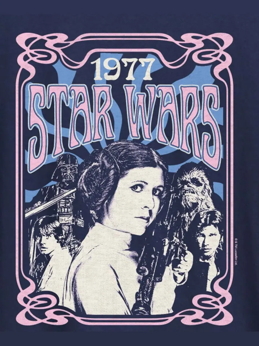 Футболка с принтом 70-х Princess Leia Hybrid Apparel — изображение 3 из 3, темно-синий