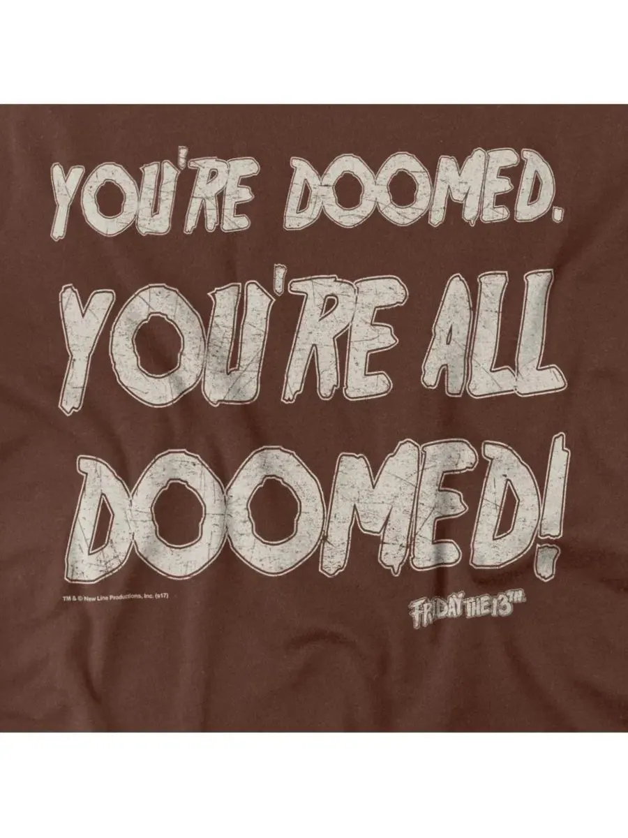 Футболка с принтом Doomed Friday The 13th — изображение 3 из 3, коричневый