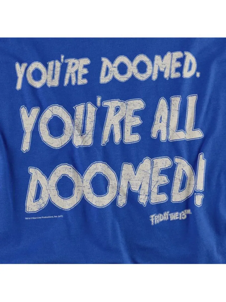 Футболка с принтом Doomed Friday The 13th — изображение 3 из 3, королевский