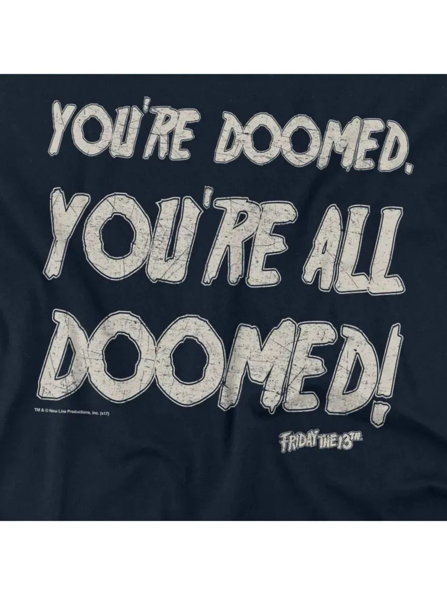 Футболка с принтом Doomed Friday The 13th — изображение 3 из 3, темно-синий