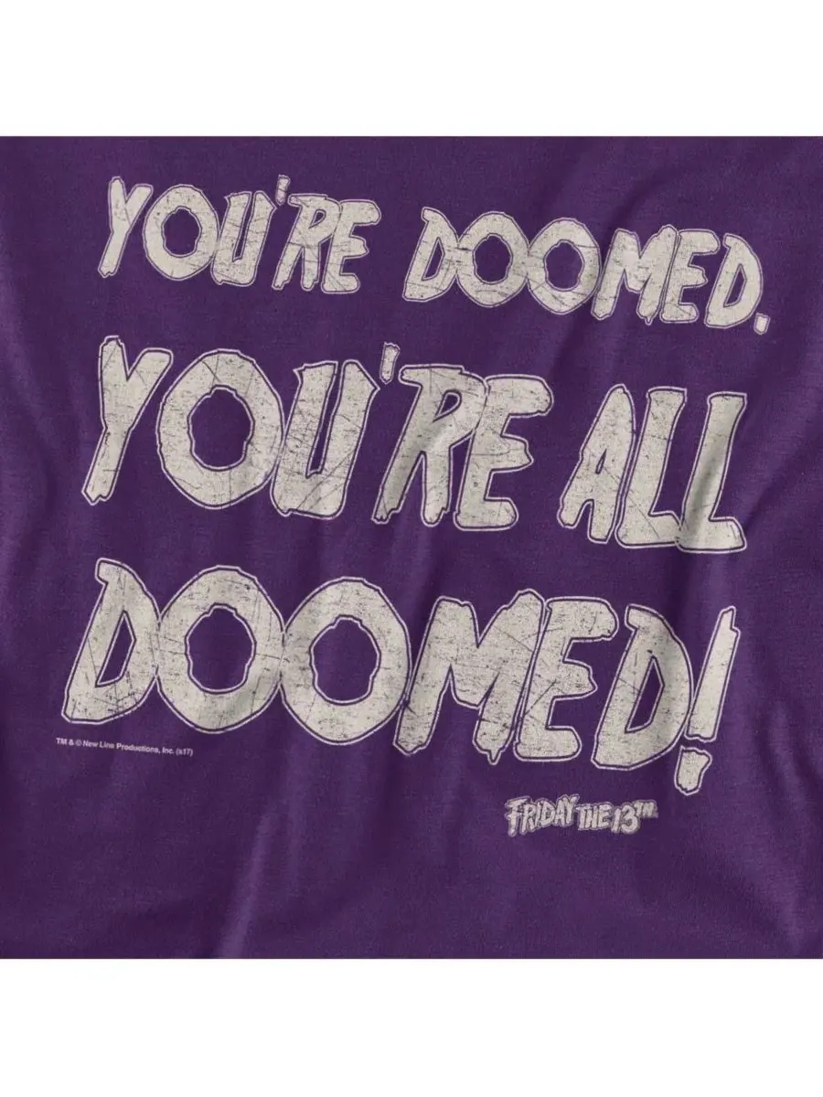 Футболка с принтом Doomed Friday The 13th — изображение 3 из 3, фиолетовый