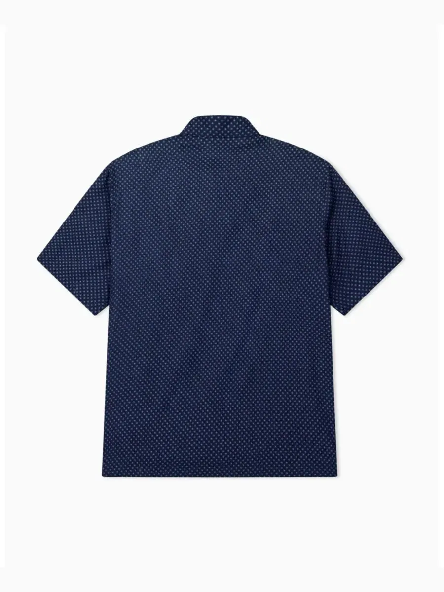Рубашка с коротким рукавом с принтом A|X Armani Exchange — изображение 3 из 8, глубокий темно-синий
