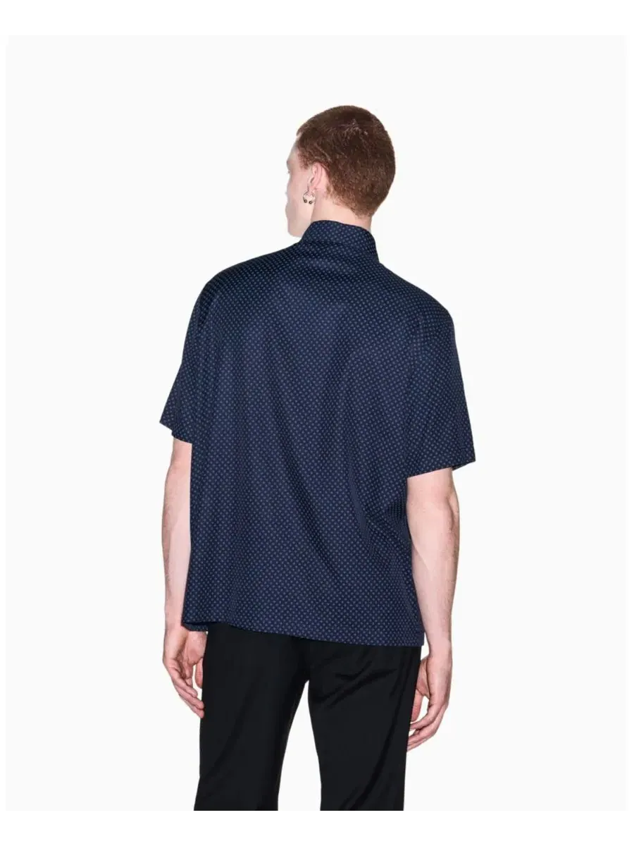 Рубашка с коротким рукавом с принтом A|X Armani Exchange — изображение 5 из 8, глубокий темно-синий