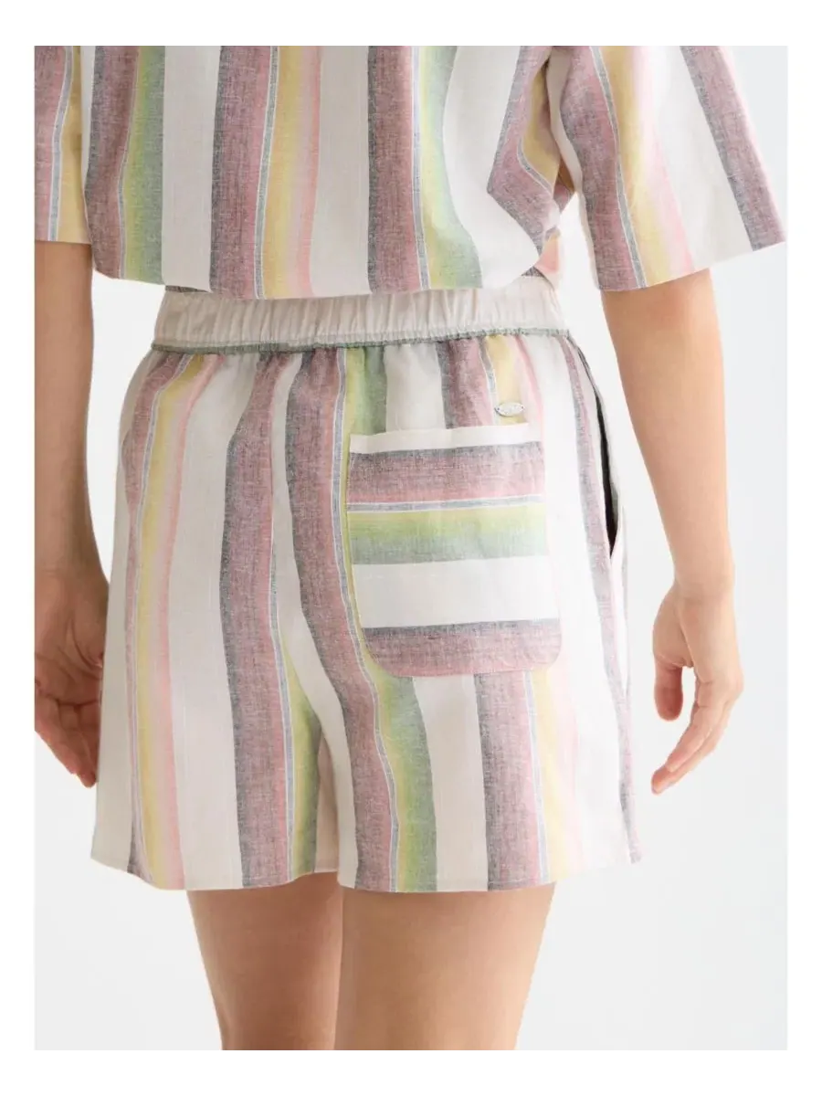 Шорты с эластичным поясом и полосатым принтом, модель Faded Striped Elastic Waistband Short SCOTCH — изображение 3 из 6