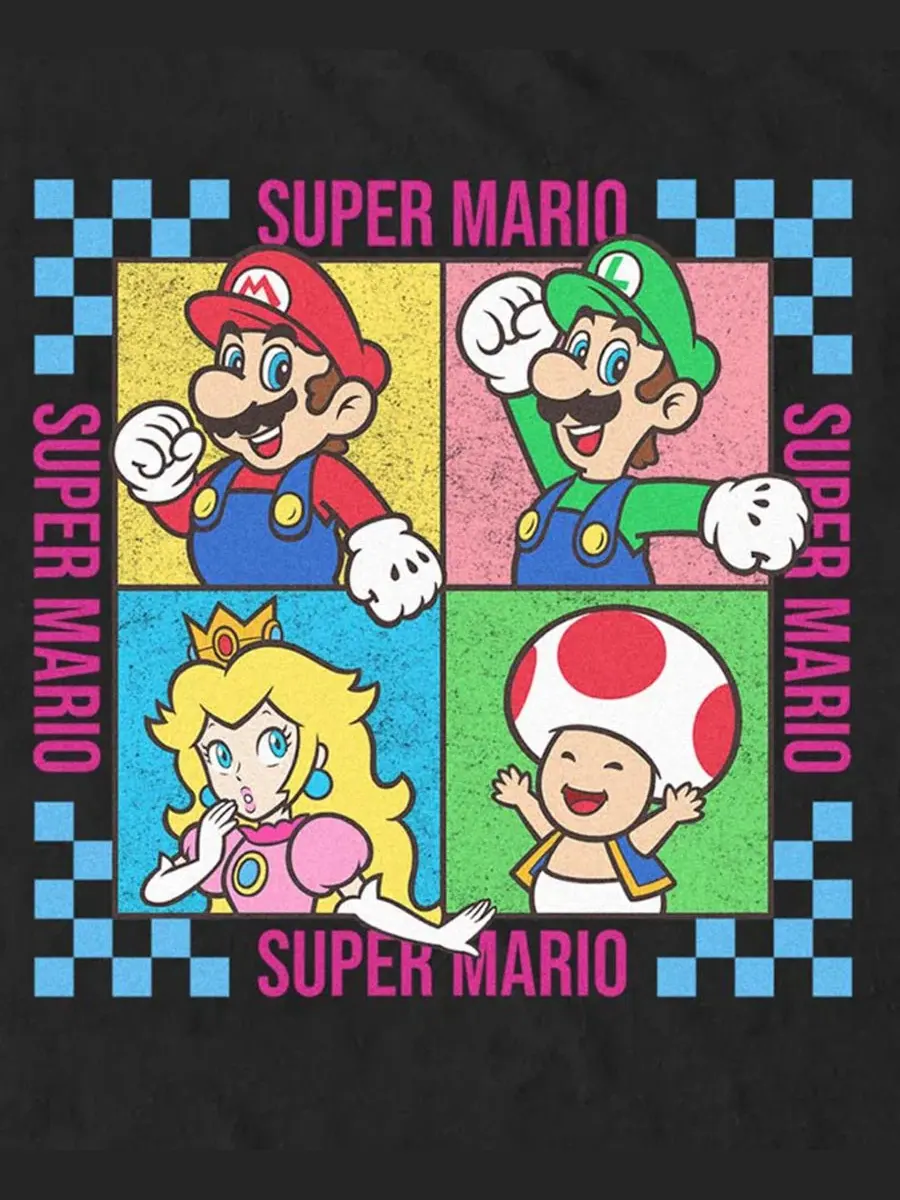 Футболка с принтом Mario Group Four Square Fifth Sun — изображение 3 из 3, черный