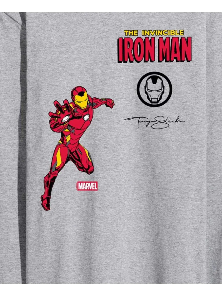 Футболка с длинным рукавом с принтом Iron Man Invincible AIRWAVES — изображение 3 из 3, приглушенный