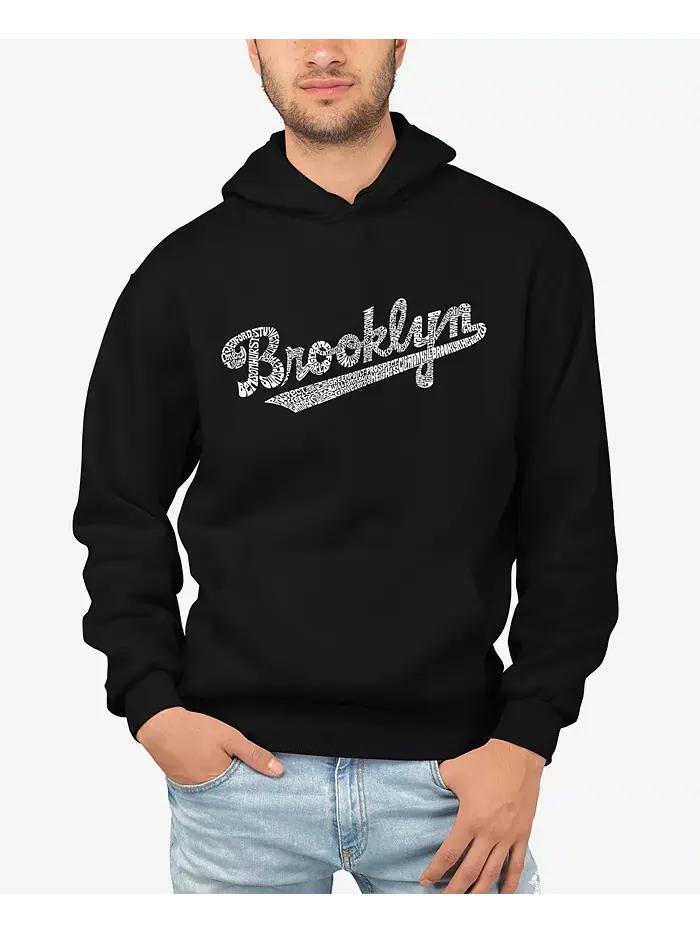 Мужская худи Word Art Brooklyn Neighborhoods с капюшоном LA Pop Art — изображение 1 из 1, черный