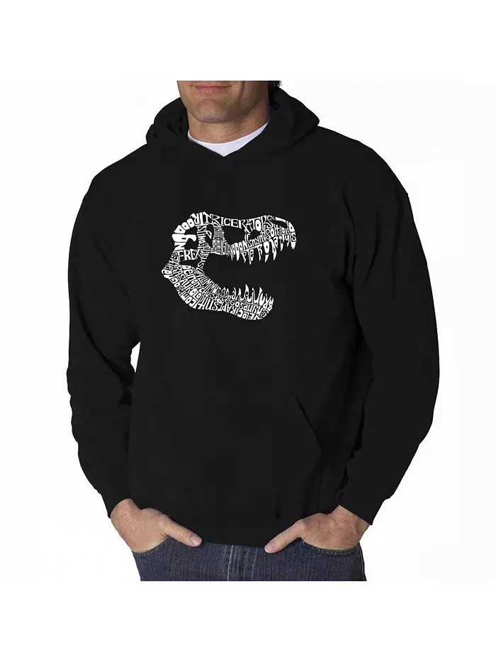 Мужская худи с принтом - T-Rex Skull LA Pop Art — изображение 1 из 3, черный