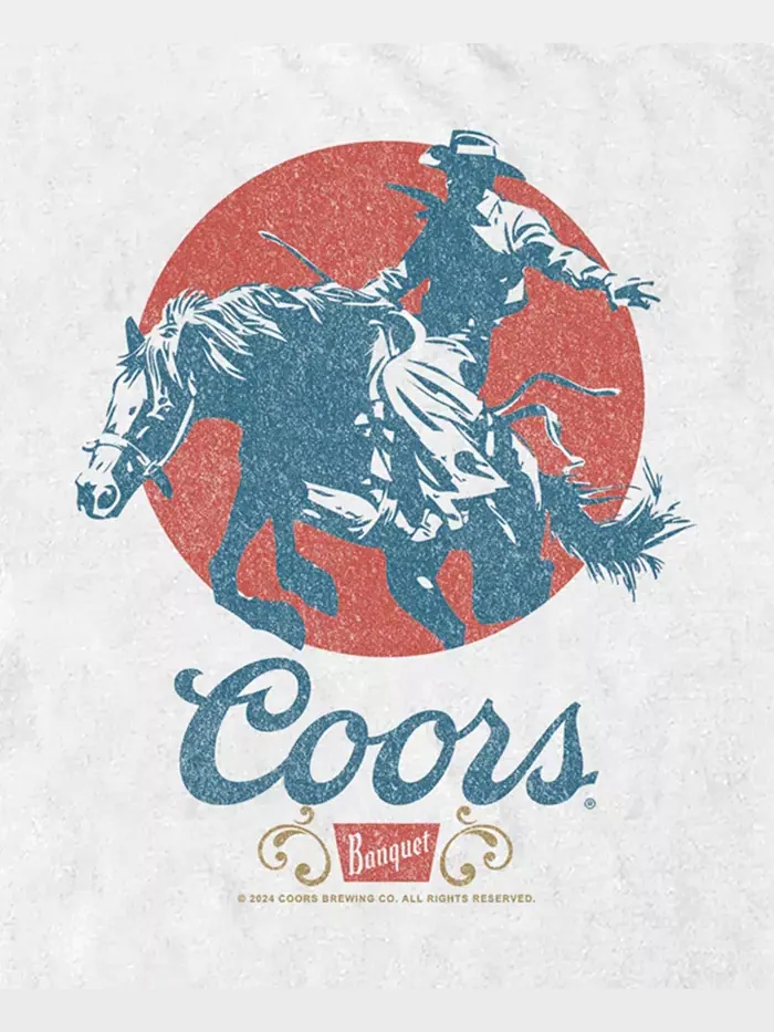 Мужская футболка с коротким рукавом Longhorn Banquet Coors Brewing Company — изображение 3 из 3, белый