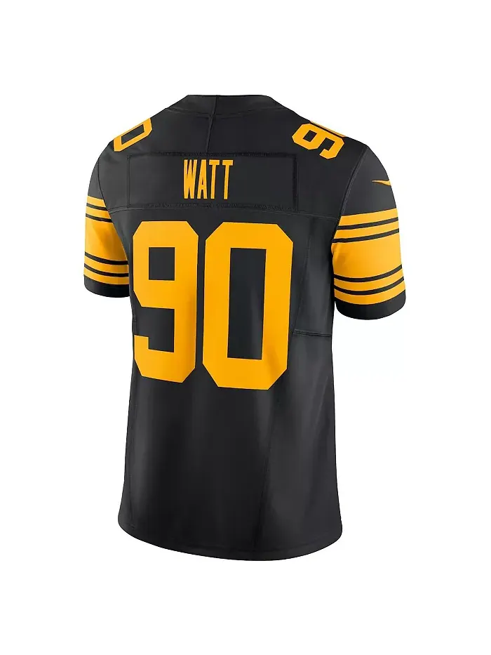 Мужская джерси Pittsburgh Steelers Vapor F.U.S.E. Limited Alternate 2 T.J. Watt Nike — изображение 5 из 5, черный белый
