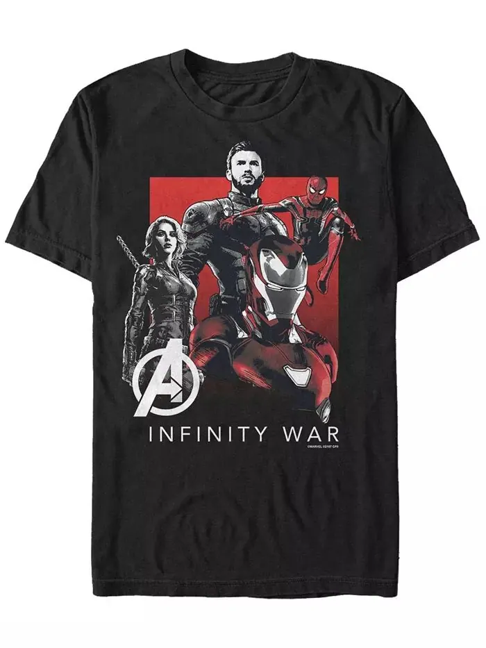 Футболка мужская Marvel Avengers Infinity War с коротким рукавом и черным и красным логотипом Fifth — изображение 1 из 1