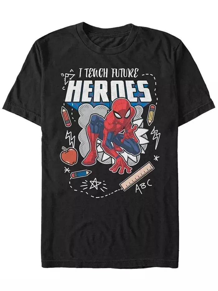 Футболка с коротким рукавом для мужчин Marvel Spider-Man I Teach Future Heroes Fifth Sun — изображение 1 из 1, черный