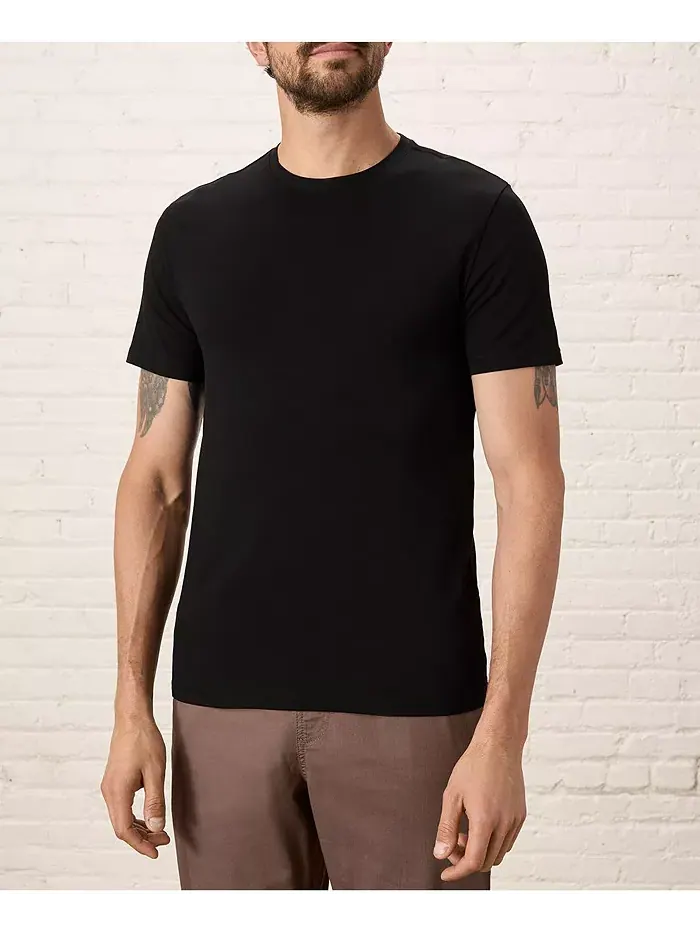 Мужская футболка из органического хлопка Luxe Stretch Jersey Slim с круглым вырезом Pact — изображение 1 из 5, черный