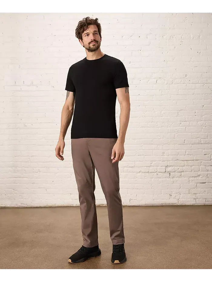 Мужская футболка из органического хлопка Luxe Stretch Jersey Slim с круглым вырезом Pact — изображение 2 из 5, черный
