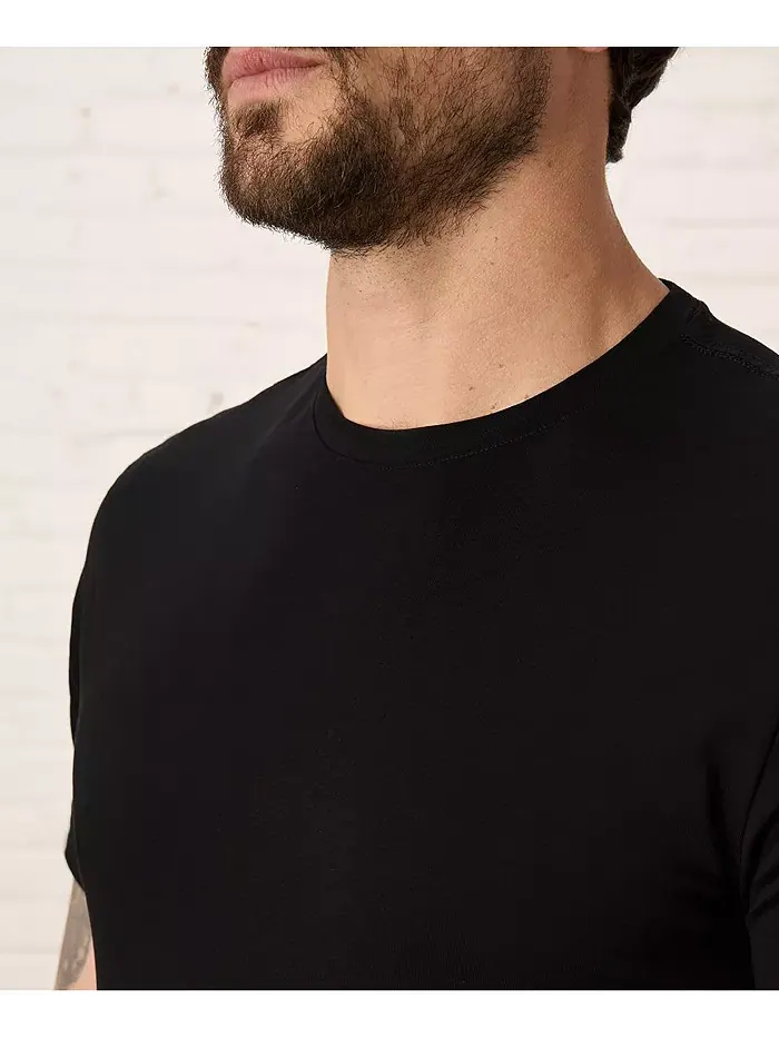 Мужская футболка из органического хлопка Luxe Stretch Jersey Slim с круглым вырезом Pact — изображение 3 из 5, черный