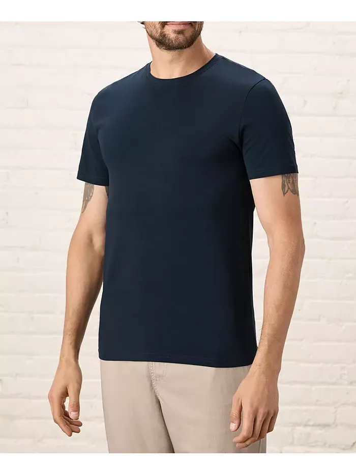 Мужская футболка из органического хлопка Luxe Stretch Jersey Slim с круглым вырезом Pact — изображение 1 из 2, синий