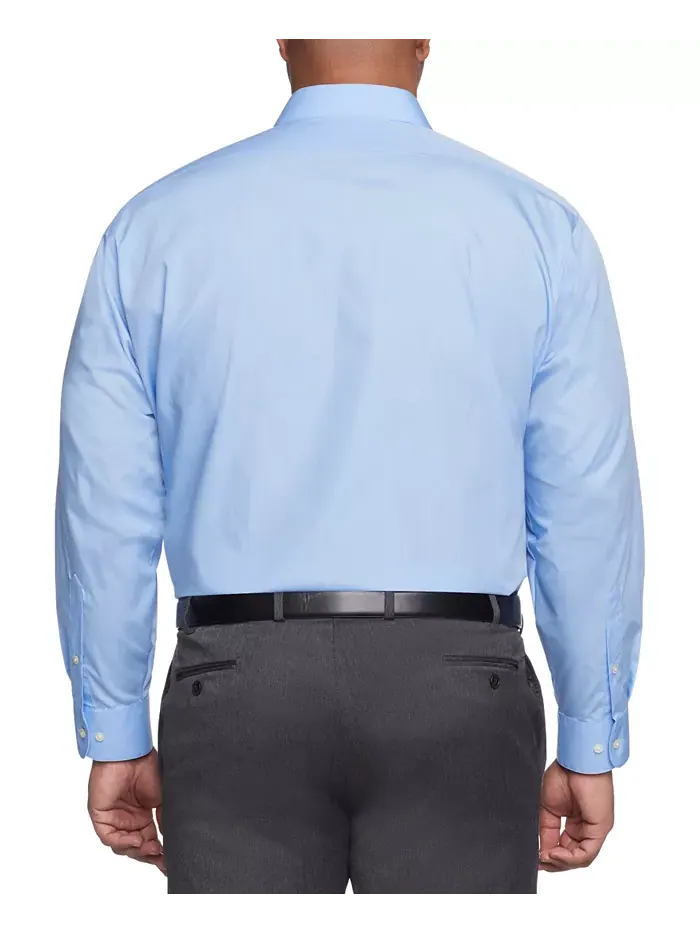Мужская классическая рубашка прямого кроя Big & Tall из несминаемого поплина Van Heusen — изображение 2 из 2, синий