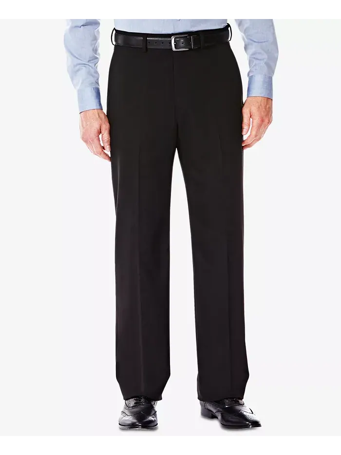 JMH Men Premium Stretch Классические брюки с плоской передней частью Haggar — изображение 1 из 3, черный