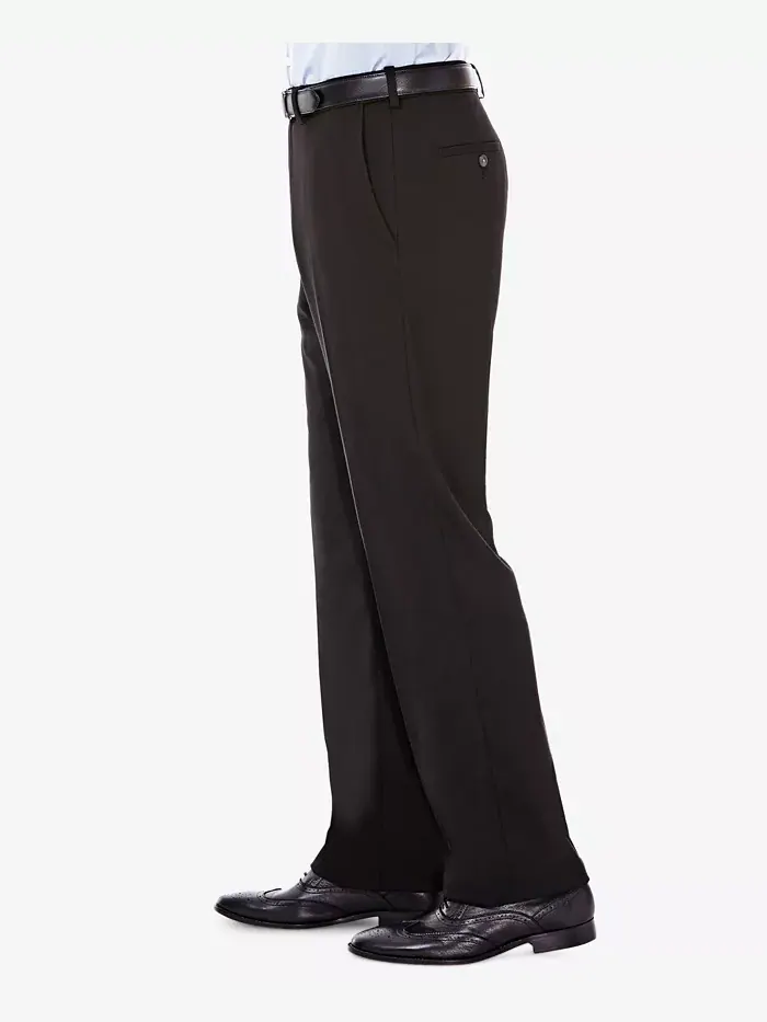 JMH Men Premium Stretch Классические брюки с плоской передней частью Haggar — изображение 3 из 3, черный
