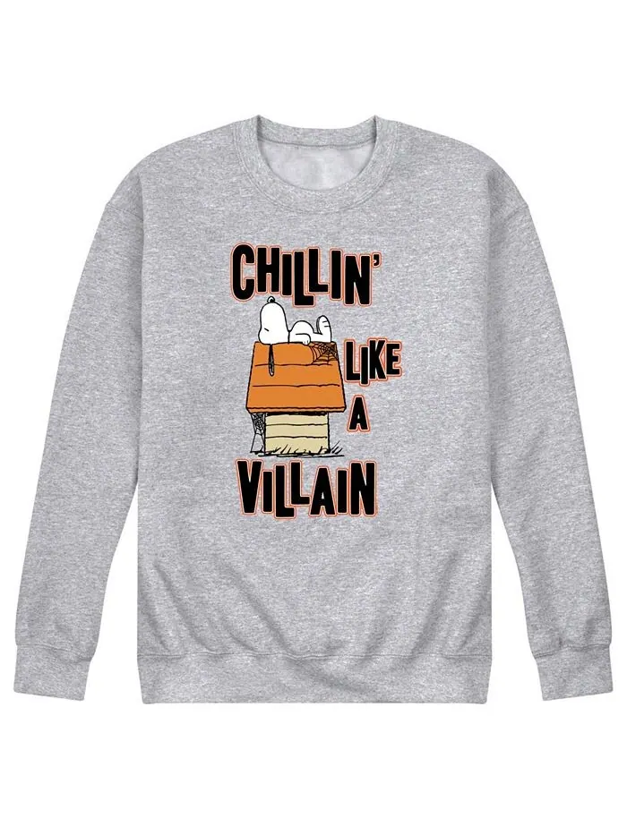 Мужская флисовая футболка Peanuts Chilling Like a Villain AIRWAVES — изображение 1 из 2, серый