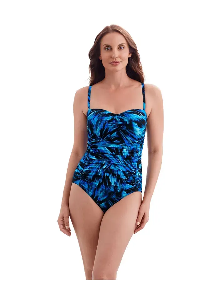 Купальник Summer Waves Shirred Sweetheart Tank One Piece Longitude by Mimi Flamingo — голубой