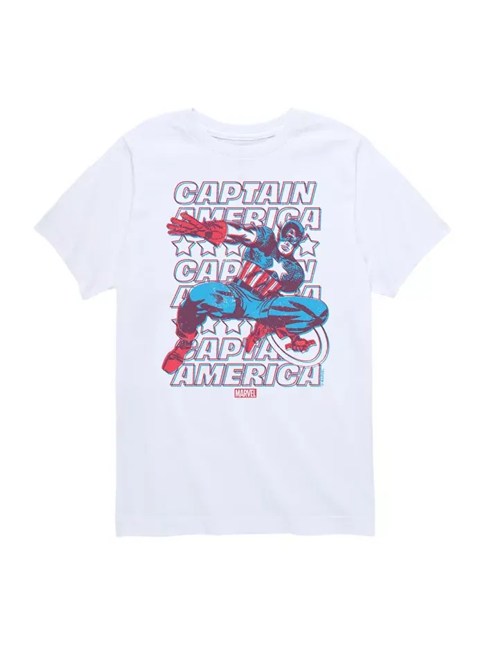 Футболка для мальчиков с 3D-принтом Captain America — белый