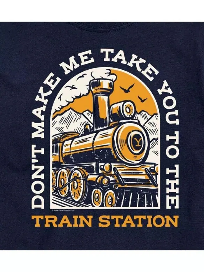 Мужская футболка с короткими рукавами Hybrid Apparel Dont Make Me Take You Train Station AIRWAVES — изображение 7 из 8