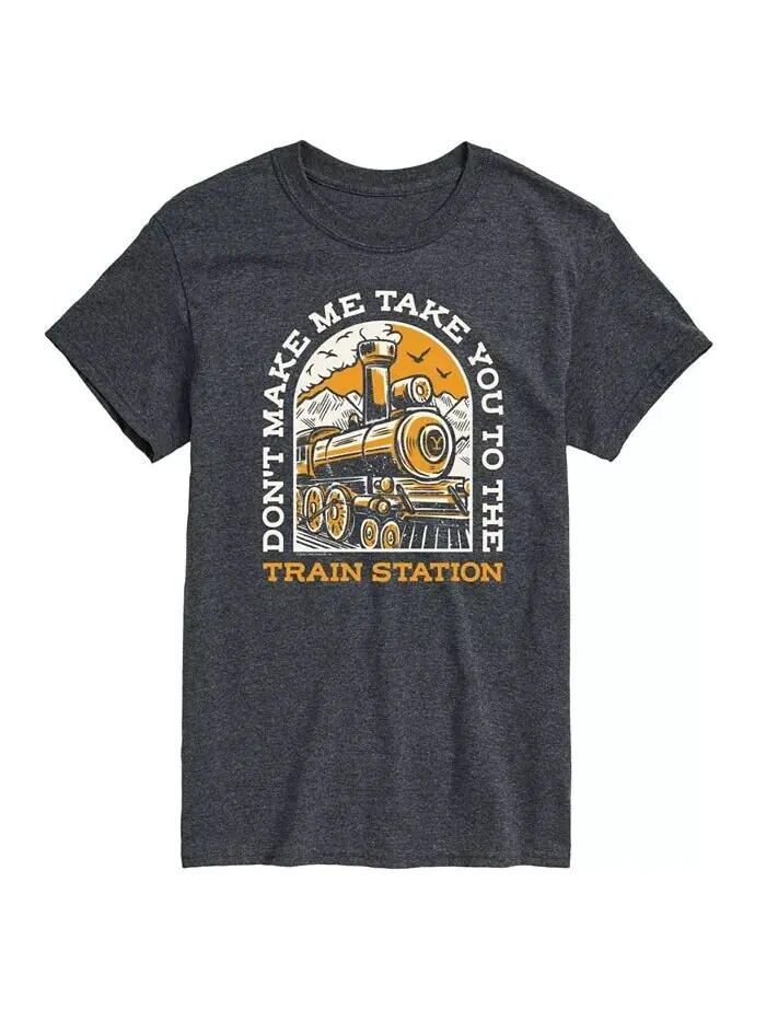 Мужская футболка с короткими рукавами Hybrid Apparel Dont Make Me Take You Train Station AIRWAVES — изображение 1 из 9