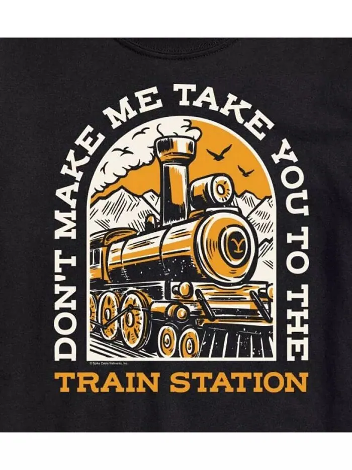 Мужская футболка с короткими рукавами Hybrid Apparel Dont Make Me Take You Train Station AIRWAVES — изображение 5 из 9