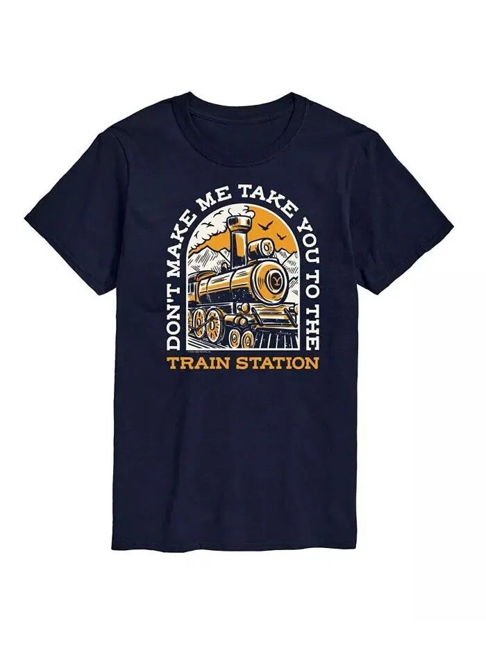 Мужская футболка с короткими рукавами Hybrid Apparel Dont Make Me Take You Train Station AIRWAVES — изображение 1 из 8