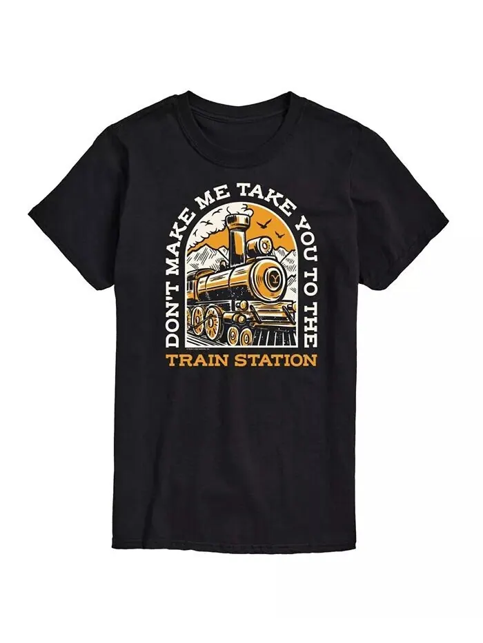 Мужская футболка с короткими рукавами Hybrid Apparel Dont Make Me Take You Train Station AIRWAVES — изображение 6 из 8