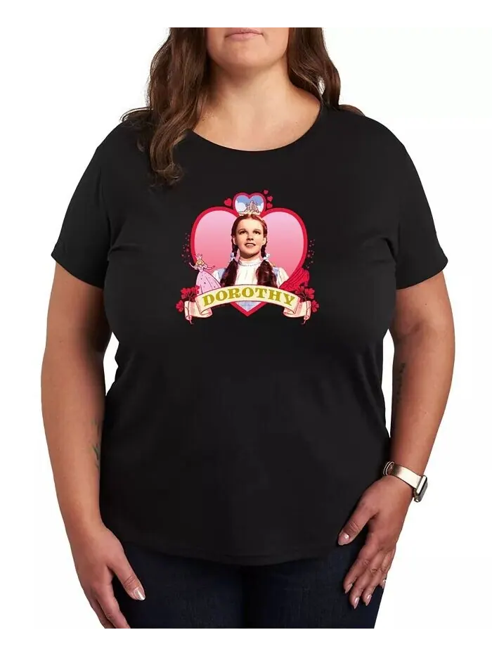 Модная футболка больших размеров с рисунком «Волшебник страны Оз» Dorothy Hearts Hybrid Apparel — изображение 1 из 3, черный