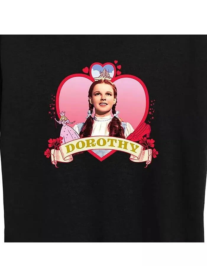 Модная футболка больших размеров с рисунком «Волшебник страны Оз» Dorothy Hearts Hybrid Apparel — изображение 3 из 3, черный