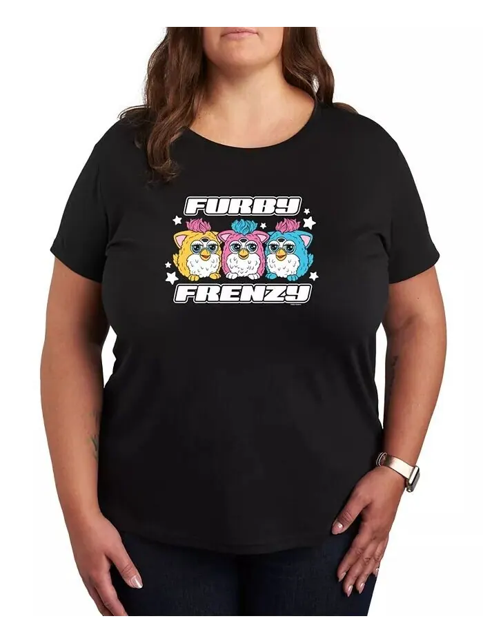 Модная футболка с рисунком Furby больших размеров Hybrid Apparel — изображение 1 из 3, черный