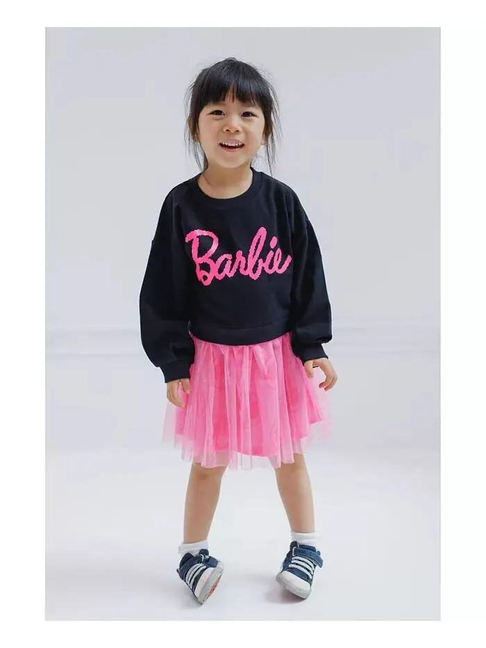 Платье из французской махровой ткани для девочек Barbie — изображение 5 из 6, черный