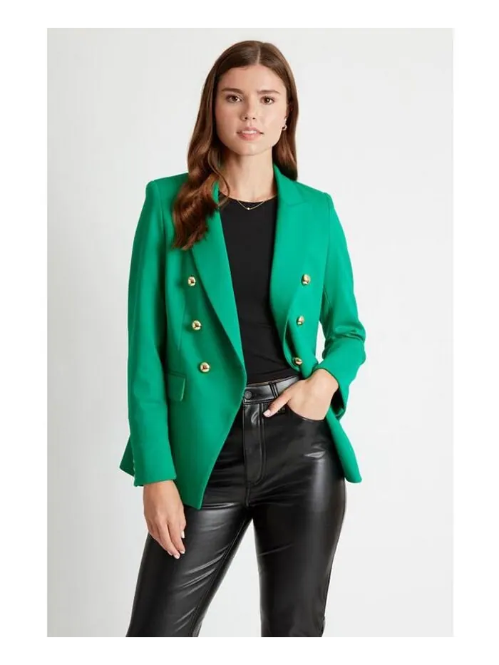 Женский двубортный пиджак Pauline Caldwell Collection — зеленый