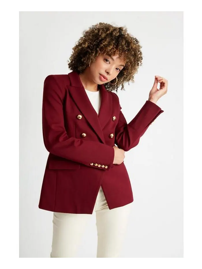 Женский двубортный пиджак Pauline Caldwell Collection — красный
