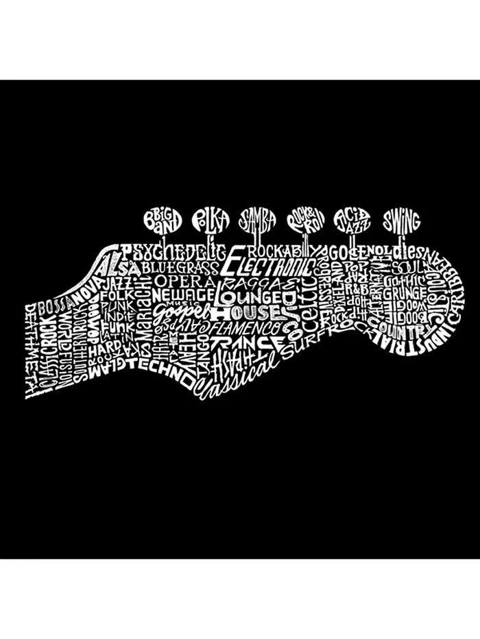Мужская футболка премиум-класса Word Art — гитарная головка LA Pop Art — изображение 2 из 2, черный