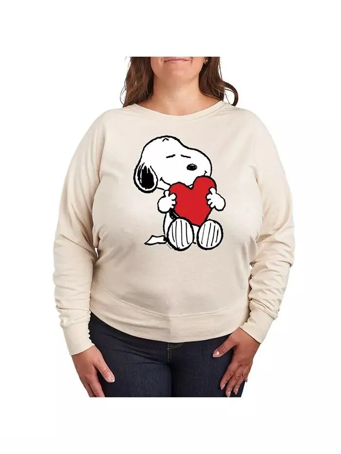 Футболка-пуловер с принтом Peanuts Heart Graphic Hybrid Apparel — изображение 1 из 3, бежевый/хаки