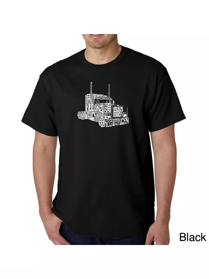 Мужская футболка с рисунком Word Art — Keep on Truckin LA Pop Art — изображение 1 из 3, черный