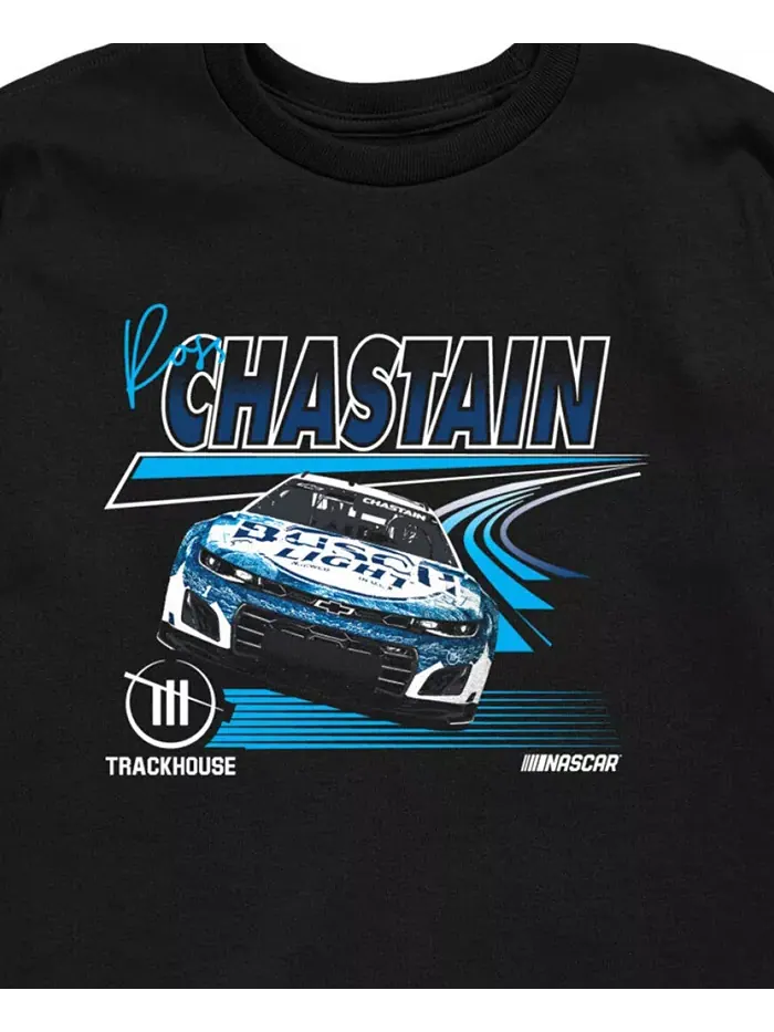 Футболка с принтом Ross Chastain для подростков NASCAR — изображение 3 из 3, черный