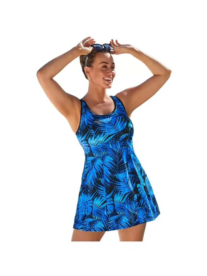 Женское хлорстойкое платье-купальник Tank Swimdress Swimsuits for All — изображение 1 из 2, синий