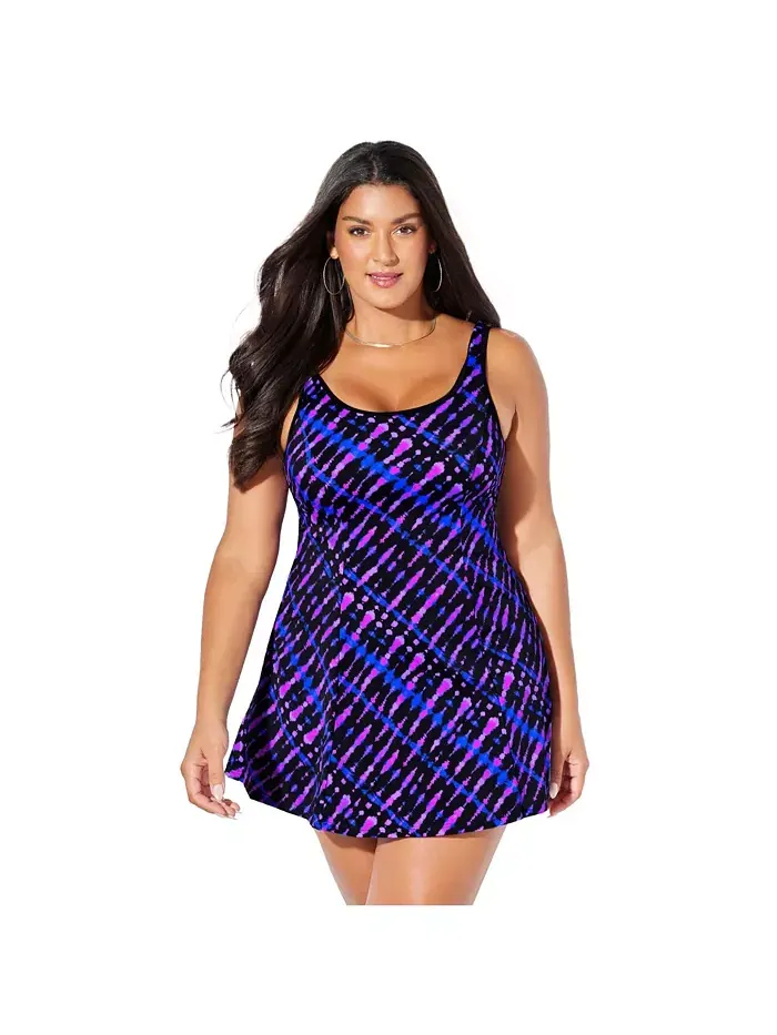 Женское хлорстойкое платье-купальник Tank Swimdress Swimsuits for All — изображение 1 из 2, фиолетовый