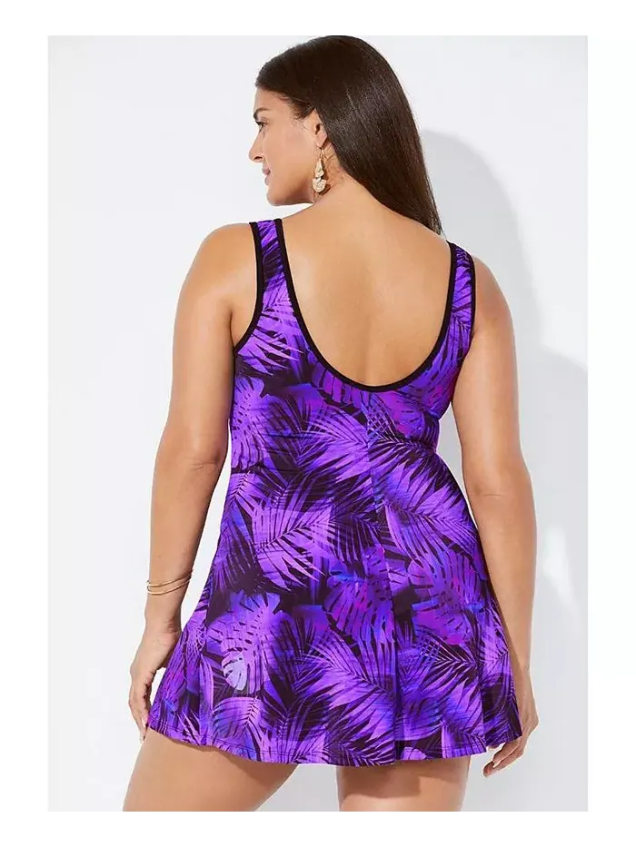 Женское хлорстойкое платье-купальник Tank Swimdress Swimsuits for All — изображение 2 из 2, фиолетовый