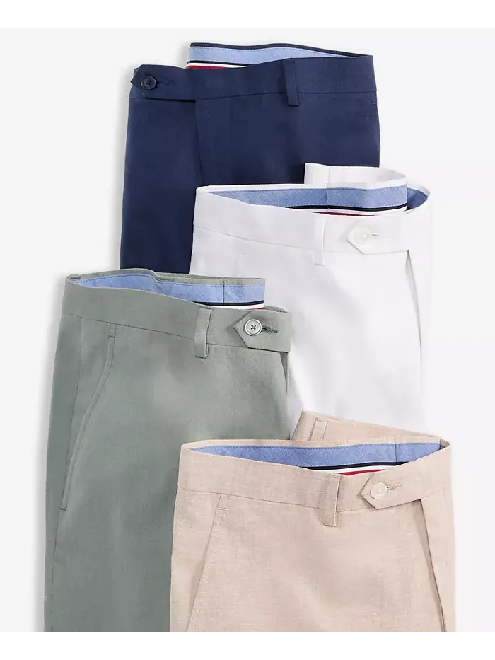 Мужские льняные брюки Modern-Fit Tommy Hilfiger — изображение 8 из 8, шалфейный